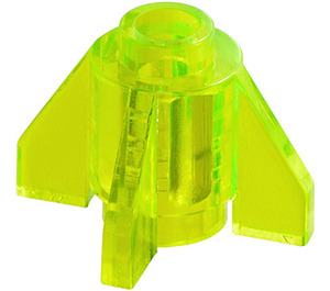 LEGO Transparent Neon Grön Kloss 1 x 1 Runda med Fins (4588 / 52394)