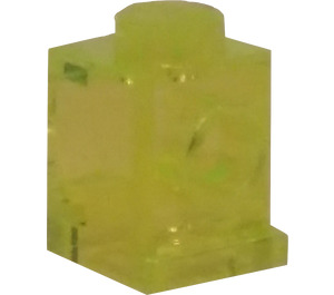 LEGO Transparant Neon Groen Steen 1 x 1 met Koplamp en Slot (4070 / 30069)