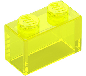 LEGO Transparentes Neongrün Stein 1 x 2 ohne Unterrohr (3065 / 35743)