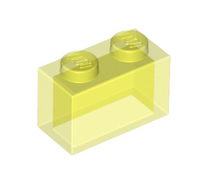 LEGO Transparant Neon Groen Steen 1 x 2 zonder buis aan de onderzijde (3065 / 35743)