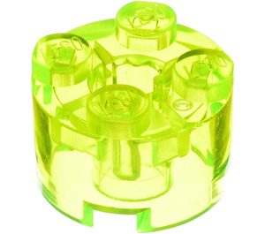 LEGO Transparent Neon Green Brick 2 x 2 Round (3941 / 6143)