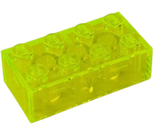 LEGO Transparent Neon Green Brick 2 x 4 (3001 / 72841)