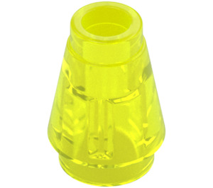 LEGO Transparent Neon Green Cone 1 x 1 with Top Groove (28701 / 59900)