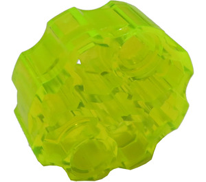 LEGO Transparant neon groen Connector Rond met Pin en As Gaten (31511 / 98585)