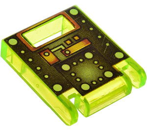 LEGO Vert néon transparent Récipient Boîte 2 x 2 x 2 Porte avec Fente avec Circles et Mécanique Modèle (4346)