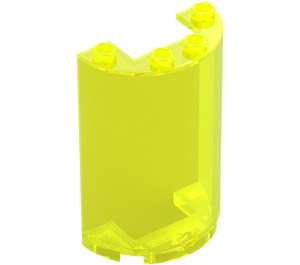 LEGO Transparentní neonově zelenáá Válec 2 x 4 x 5 Polovina (35313 / 85941)