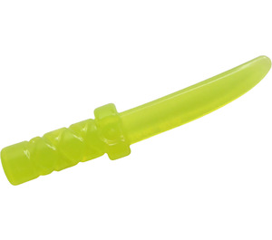LEGO Transparant Neon Groen Dagger met Kruis Hatch Grip