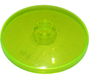 LEGO Transparent Neon Grön Dish 4 x 4 (Solid knopp) (3960 / 30065)