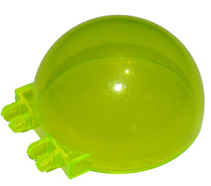 LEGO Transparent Neon Green Dome 6 x 6 x 3 with Hinge Stubs (50747 / 52979)