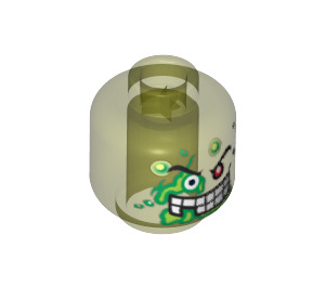 LEGO Transparent Neon Green Dr. D. Zaster Minifigure Head with Green Slime Pattern (Safety Stud) (3626 / 64270)
