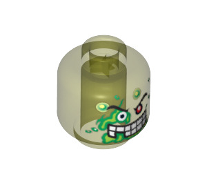 LEGO Transparentes Neongrün Dr. D. Zaster Minifigur Kopf mit Grün Slime Muster (Sicherheitsnoppe) (3626 / 64270)