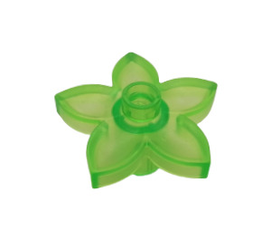 LEGO Transparentes Neongrün Duplo Blume mit 5 Angular Blütenblätter (6510 / 52639)