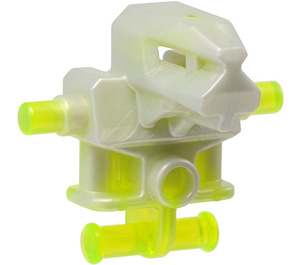 LEGO Transparant neon groen Exo-Force Robot Torso met Hoofd met Gemarmerd Pearl Licht Grijs (53988 / 55315)