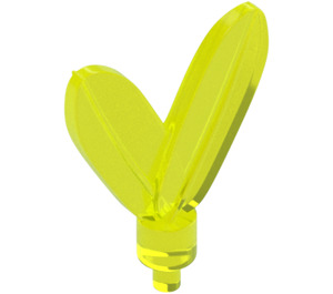 LEGO Transparent Neon Green Feathers Plume with Small Pin (28958 / 30126)