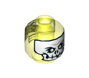 LEGO Transparent Neon Green Ghoultar Minifigure Head (Recessed Solid Stud) (3626 / 21451)