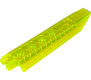LEGO Transparentes Neongrün Scharnier Platte 1 x 8 mit Angled Seite Extensions (Quadratische Platte darunter) (14137 / 50334)