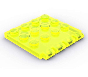 LEGO Transparentes Neongrün Scharnier Platte 4 x 4 Fahrzeug Roof (4213)