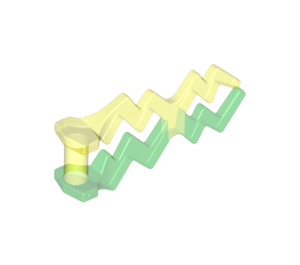 LEGO Vert Néon Transparent Lightning Bolt (Double) avec Marbré Transparent Vert Clair (28555 / 59233)