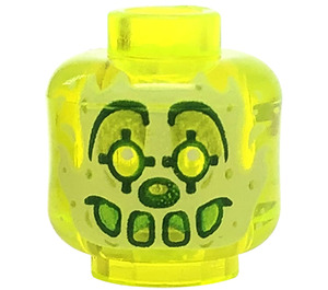 LEGO Vert néon transparent Minifigure Diriger avec Décoration (Goujon solide encastré) (3626 / 66699)