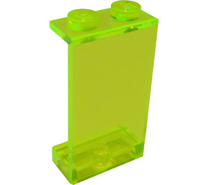 LEGO Transparentes Neongrün Panel 1 x 2 x 3 ohne seitliche Stützen, solide Bolzen (2362 / 30009)