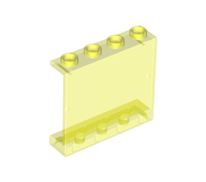 LEGO Transparent Neon Green Panel 1 x 4 x 3 without Side Supports, Hollow Studs (4215 / 30007)