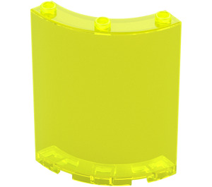 LEGO Transparent Neon Green Panel 4 x 4 x 6 Curved (30562 / 35276)