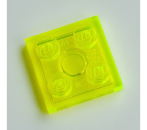 LEGO Verde neón transparente Placa 2 x 2 (3022 / 94148)