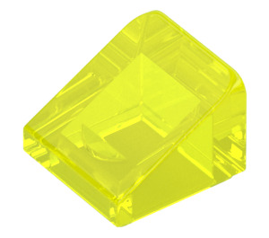 LEGO Transparent Neon Grön Backe 1 x 1 (31°) (50746 / 54200)