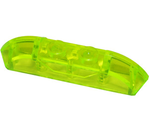 LEGO Transparent Neon Green Slope 1 x 4 Curved with Sloped Ends and Two Top Studs (40996)