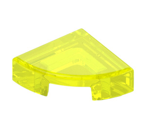 LEGO Transparentní neonově zelenáá Dlaždice 1 x 1 Čtvrtletí Kruh (25269 / 84411)