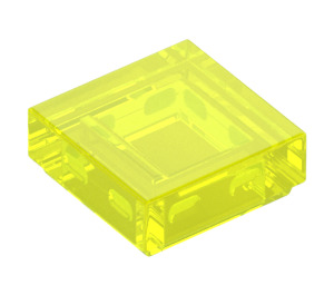 LEGO Transparent neongrøn Flise 1 x 1 med rille (3070 / 30039)