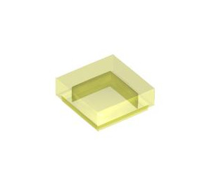 LEGO Transparant Neon Groen Tegel 1 x 1 met groef (3070 / 30039)