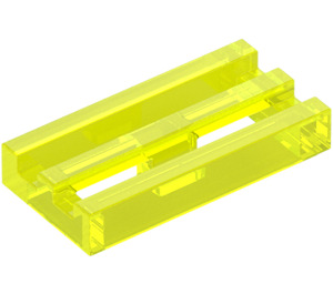 LEGO Transparent Neon Green Tile 1 x 2 Grille (with Bottom Groove) (2412 / 30244)