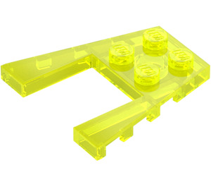 LEGO Gjennomsiktig neon grønn Kile Plate 4 x 4 med 2 x 2 UtskjæRing (41822 / 43719)