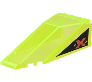 LEGO Transparent Neon Green Windscreen 10 x 4 x 2.3 with Extreme Team Logo on Both Sides Sticker (2507)