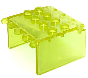 LEGO Transparant neon groen Voorruit 4 x 4 x 2 Overkapping Extender (2337)