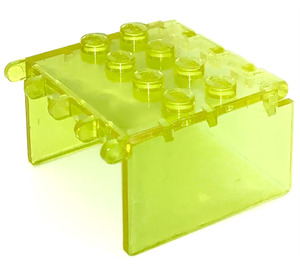 LEGO Transparent Neon Green Windscreen 4 x 4 x 2 Canopy Extender (2337)