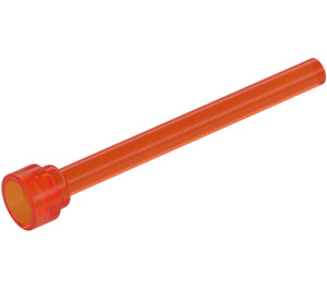 LEGO Transparentes neonrötliches Orange Antenne 1 x 4 mit abgerundeter Spitze (3957 / 30064)