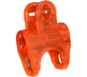 LEGO Transparent Neon Reddish Orange Ball Connector with Perpendicular Axelholes and Flat Ends and Smooth Sides and Sharp Edges and Closed Axle Holes (60176)