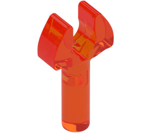 LEGO Arancione rossastro neon trasparente Barra 1 con Clip (con spazio nella clip) (41005 / 48729)