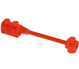 LEGO Transparent Neon Reddish Orange Bar 1 x 8 with Brick 1 x 2 Curved (No Axle Holder in Small End) (30359)