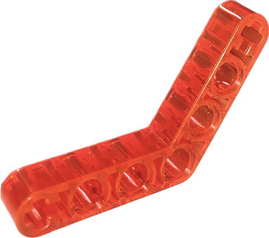 LEGO Transparentes Neonrot-Orange Strahl Gebogen 53 Grad, 4 und 4 Löcher (32348 / 42165)