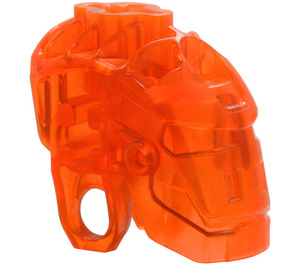 LEGO Transparentes Neonrot-Orange Bionicle Kopf Base (64262)