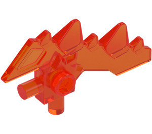 LEGO Transparentes neonrötliches Orange Klinge mit Stacheln (23861 / 28683)