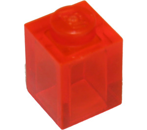 LEGO Transparentes Neonrot-Orange Backstein 1 x 1 (3005 / 30071)
