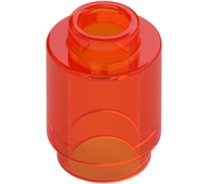 LEGO Transparentes neonrötliches Orange Stein 1 x 1 Rund mit offener Noppe (3062 / 35390)