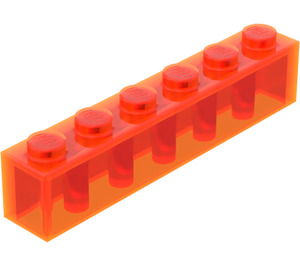 LEGO Transparentes neonrötliches Orange Stein 1 x 6 (3009 / 30611)