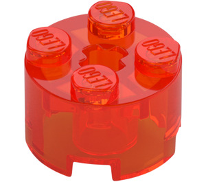 LEGO Orange Rougeâtre Néon Transparent Brique 2 x 2 Rond (3941 / 6143)