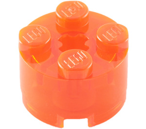 LEGO Transparant Neon Roodachtig Oranje Steen 2 x 2 Ronde (3941 / 6143)