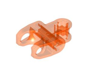 LEGO Transparent Neon Reddish Orange Connector 2 x 3 with Ball Socket and Smooth Sides and Sharp Edges and Open Axle Holes (89652)